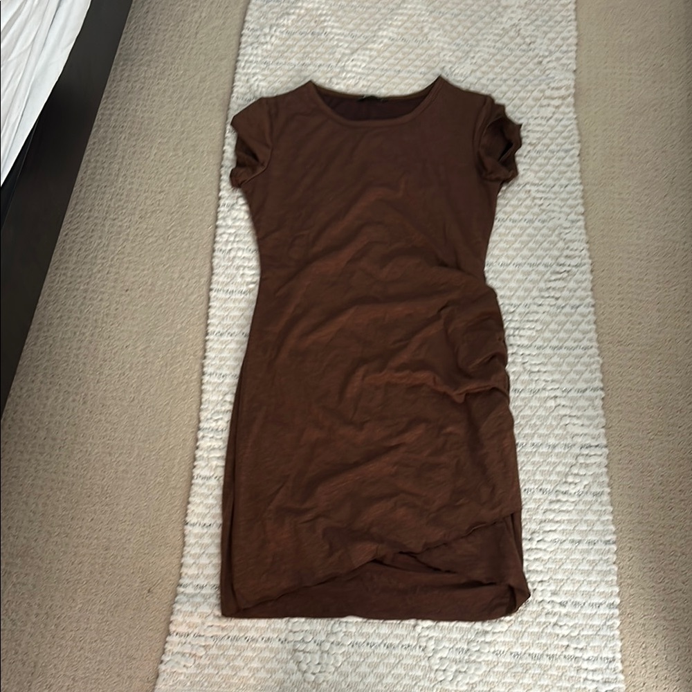 Brown Short Sleeve Dress